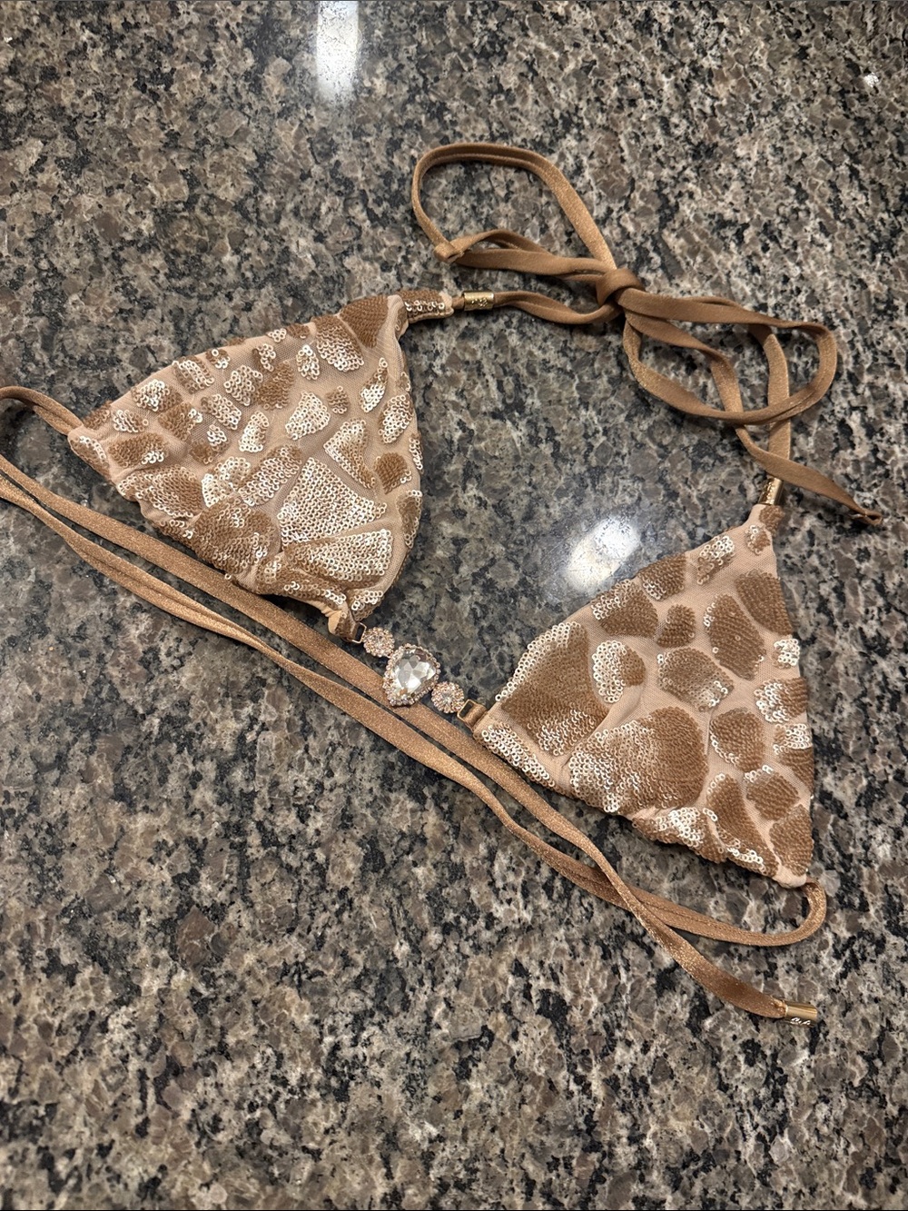CRUSH Giraffe RARE Sequin Bikini Top